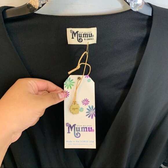 NWT Show Me Your Mumu Black Sophia Wrap Dress - Picture 7 of 9